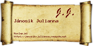 Jánosik Julianna névjegykártya