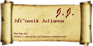 Jánosik Julianna névjegykártya